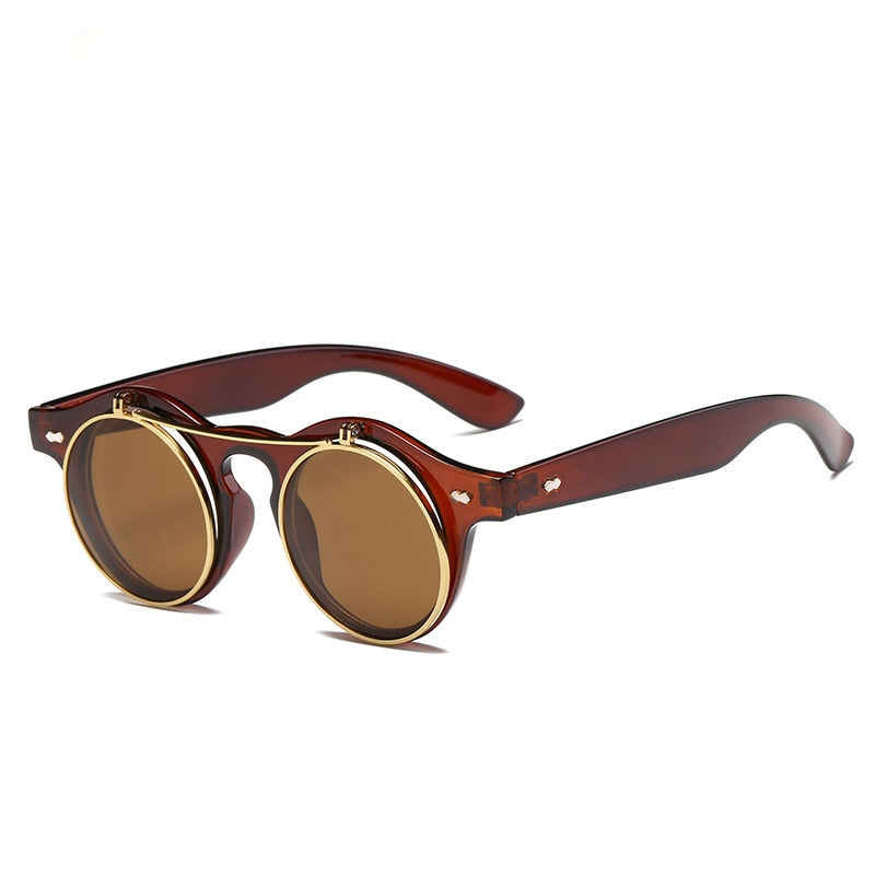 Women Brand Designer Retro Round Steampunk Sunglasses