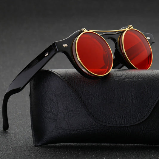 Women Brand Designer Retro Round Steampunk Sunglasses