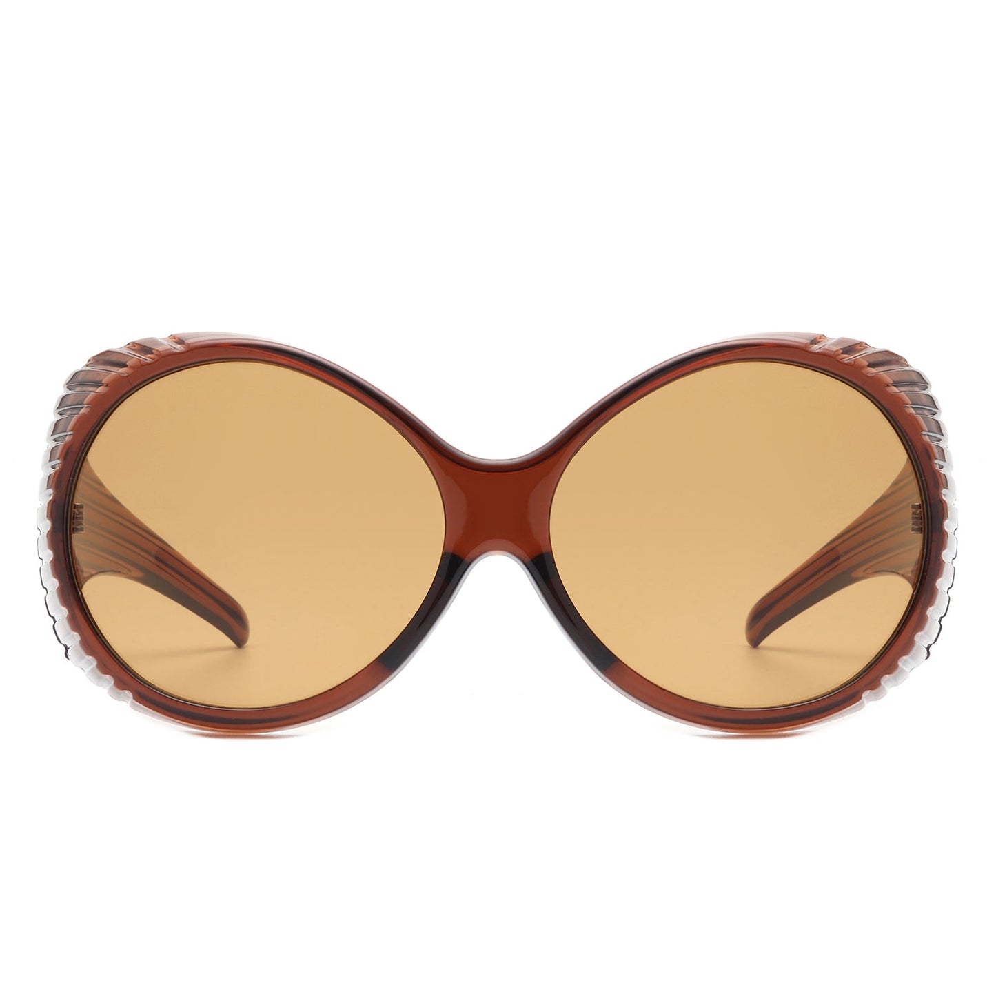 Radiant - Oversized Round Wrap-Around Fashion Women's Sunglasses