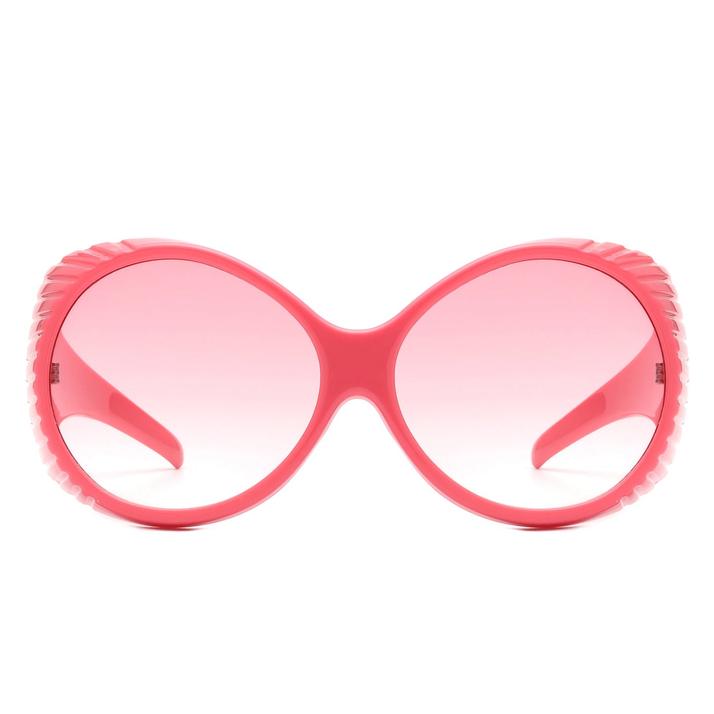 Radiant - Oversized Round Wrap-Around Fashion Women's Sunglasses