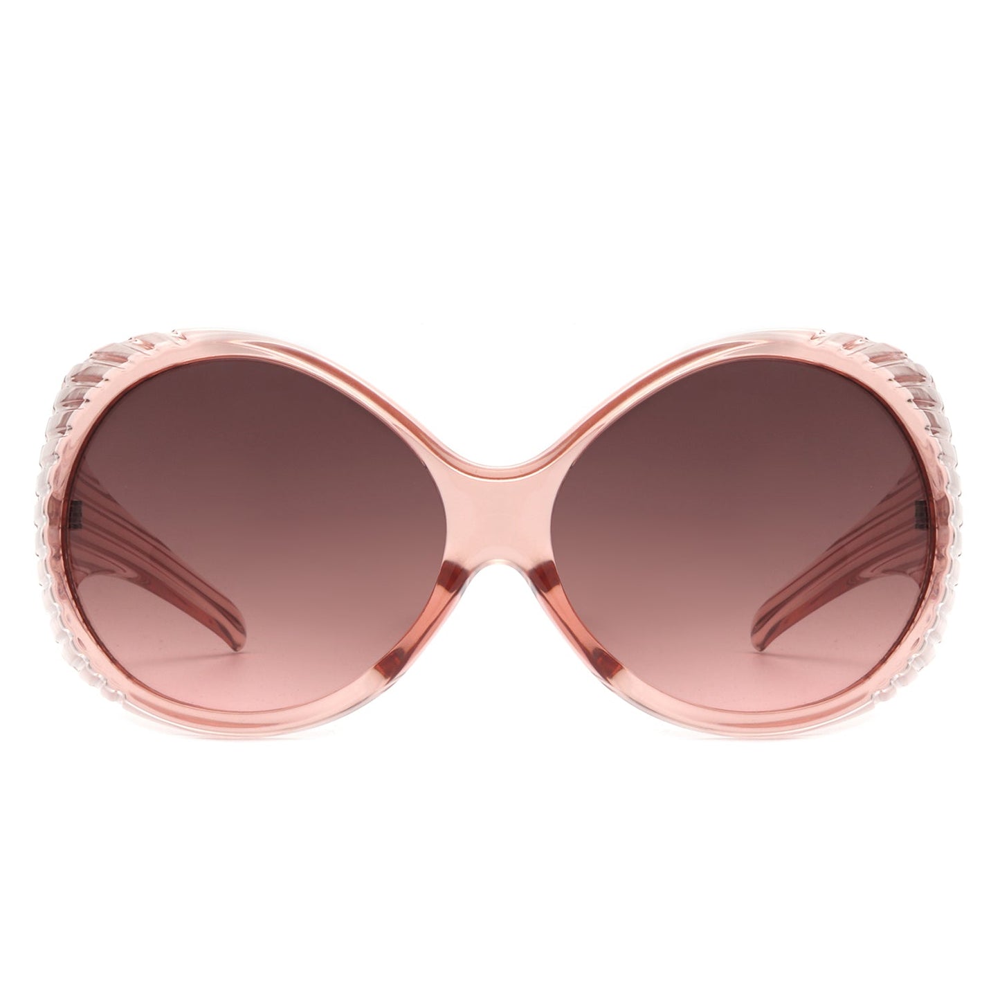 Radiant - Oversized Round Wrap-Around Fashion Women's Sunglasses