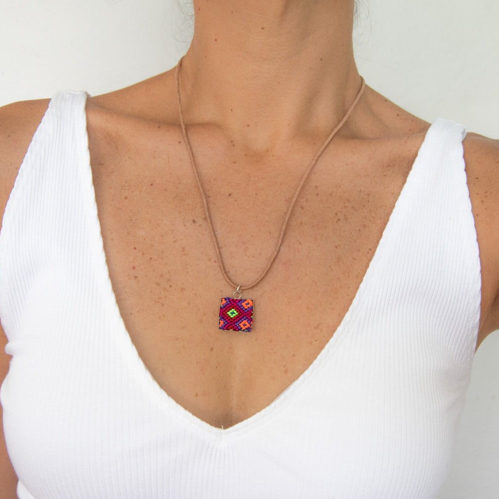 The Beaded Square Necklace