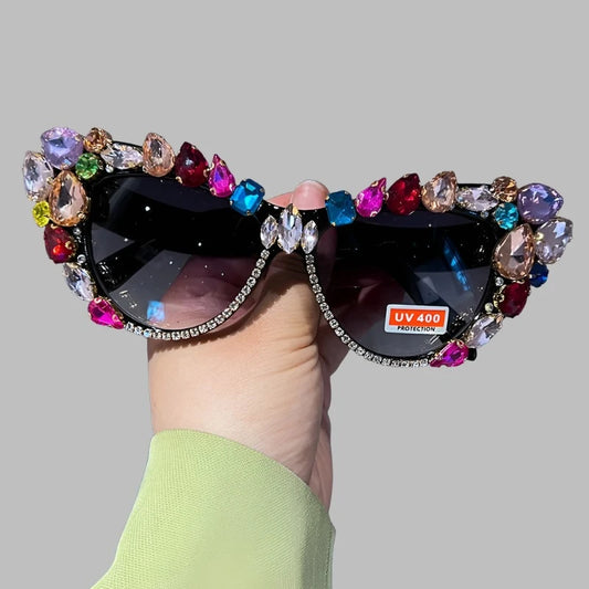 Hand designed bejeweled sunglasses